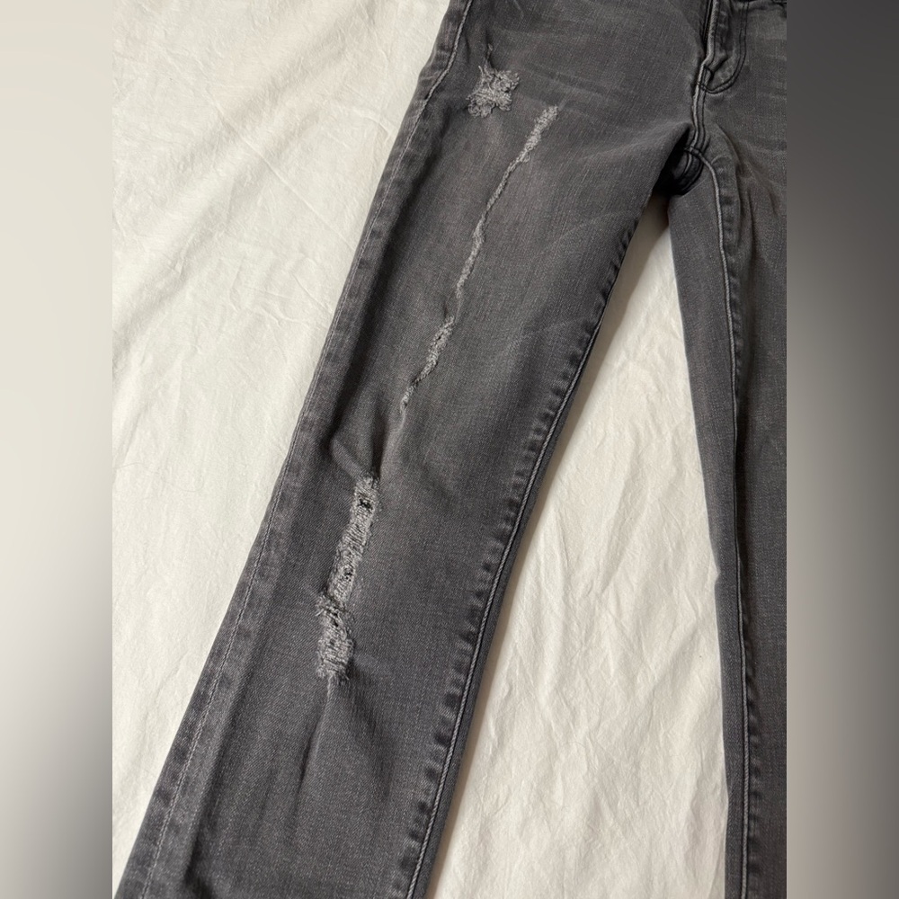 Frame Le Skinny de Jeanne Grey Distressed Low Rise Skinny Jeans 26 - Picture 7 of 13